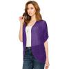 imageLock and Love Kimono Style Womens Short Sleeve OpenFront Batwing Cardigan Loose fitWsk1528purpleblack