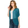 imageLock and Love Kimono Style Womens Short Sleeve OpenFront Batwing Cardigan Loose fitWsk1528tealblack