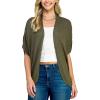 imageLock and Love Kimono Style Womens Short Sleeve OpenFront Batwing Cardigan Loose fitWsk1528whiteolive