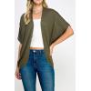 imageLock and Love Kimono Style Womens Short Sleeve OpenFront Batwing Cardigan Loose fitWsk1528whiteolive