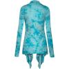 imageLock and Love Womens Draped Front Open Asymmetrical Cardigan  Casual Long Sleeve Lightweight DusterWsk1072aqua