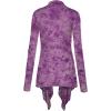 imageLock and Love Womens Draped Front Open Asymmetrical Cardigan  Casual Long Sleeve Lightweight DusterWsk1072purple