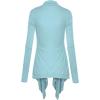imageLock and Love Womens Draped Front Open Asymmetrical Cardigan  Casual Long Sleeve Lightweight DusterWsk849aqua