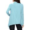 imageLock and Love Womens Draped Front Open Asymmetrical Cardigan  Casual Long Sleeve Lightweight DusterWsk849aqua