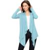 imageLock and Love Womens Draped Front Open Asymmetrical Cardigan  Casual Long Sleeve Lightweight DusterWsk849aqua
