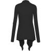 imageLock and Love Womens Draped Front Open Asymmetrical Cardigan  Casual Long Sleeve Lightweight DusterWsk849black