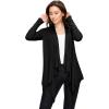 imageLock and Love Womens Draped Front Open Asymmetrical Cardigan  Casual Long Sleeve Lightweight DusterWsk849black