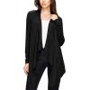 imageLock and Love Womens Draped Front Open Asymmetrical Cardigan  Casual Long Sleeve Lightweight DusterWsk849black