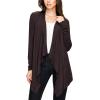 imageLock and Love Womens Draped Front Open Asymmetrical Cardigan  Casual Long Sleeve Lightweight DusterWsk849brown