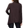 imageLock and Love Womens Draped Front Open Asymmetrical Cardigan  Casual Long Sleeve Lightweight DusterWsk849brown