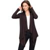 imageLock and Love Womens Draped Front Open Asymmetrical Cardigan  Casual Long Sleeve Lightweight DusterWsk849brown