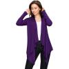 imageLock and Love Womens Draped Front Open Asymmetrical Cardigan  Casual Long Sleeve Lightweight DusterWsk849darkpurple
