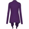 imageLock and Love Womens Draped Front Open Asymmetrical Cardigan  Casual Long Sleeve Lightweight DusterWsk849darkpurple