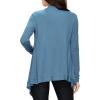 imageLock and Love Womens Draped Front Open Asymmetrical Cardigan  Casual Long Sleeve Lightweight DusterWsk849denim