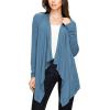 imageLock and Love Womens Draped Front Open Asymmetrical Cardigan  Casual Long Sleeve Lightweight DusterWsk849denim