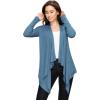 imageLock and Love Womens Draped Front Open Asymmetrical Cardigan  Casual Long Sleeve Lightweight DusterWsk849denim