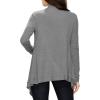 imageLock and Love Womens Draped Front Open Asymmetrical Cardigan  Casual Long Sleeve Lightweight DusterWsk849heatherdarkgrey