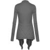 imageLock and Love Womens Draped Front Open Asymmetrical Cardigan  Casual Long Sleeve Lightweight DusterWsk849heatherdarkgrey