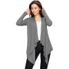 imageLock and Love Womens Draped Front Open Asymmetrical Cardigan  Casual Long Sleeve Lightweight DusterWsk849heatherdarkgrey
