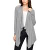imageLock and Love Womens Draped Front Open Asymmetrical Cardigan  Casual Long Sleeve Lightweight DusterWsk849heathergrey