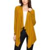 imageLock and Love Womens Draped Front Open Asymmetrical Cardigan  Casual Long Sleeve Lightweight DusterWsk849mustard