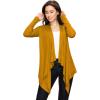 imageLock and Love Womens Draped Front Open Asymmetrical Cardigan  Casual Long Sleeve Lightweight DusterWsk849mustard