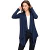 imageLock and Love Womens Draped Front Open Asymmetrical Cardigan  Casual Long Sleeve Lightweight DusterWsk849navy