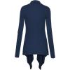 imageLock and Love Womens Draped Front Open Asymmetrical Cardigan  Casual Long Sleeve Lightweight DusterWsk849navy