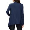 imageLock and Love Womens Draped Front Open Asymmetrical Cardigan  Casual Long Sleeve Lightweight DusterWsk849navy