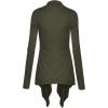 imageLock and Love Womens Draped Front Open Asymmetrical Cardigan  Casual Long Sleeve Lightweight DusterWsk849olive