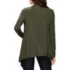 imageLock and Love Womens Draped Front Open Asymmetrical Cardigan  Casual Long Sleeve Lightweight DusterWsk849olive
