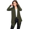 imageLock and Love Womens Draped Front Open Asymmetrical Cardigan  Casual Long Sleeve Lightweight DusterWsk849olive
