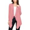 imageLock and Love Womens Draped Front Open Asymmetrical Cardigan  Casual Long Sleeve Lightweight DusterWsk849pink