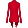 imageLock and Love Womens Draped Front Open Asymmetrical Cardigan  Casual Long Sleeve Lightweight DusterWsk849red