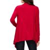 imageLock and Love Womens Draped Front Open Asymmetrical Cardigan  Casual Long Sleeve Lightweight DusterWsk849red