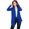 imageLock and Love Womens Draped Front Open Asymmetrical Cardigan  Casual Long Sleeve Lightweight DusterWsk849royalbrite