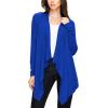 imageLock and Love Womens Draped Front Open Asymmetrical Cardigan  Casual Long Sleeve Lightweight DusterWsk849royalbrite