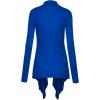 imageLock and Love Womens Draped Front Open Asymmetrical Cardigan  Casual Long Sleeve Lightweight DusterWsk849royalbrite