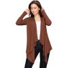 imageLock and Love Womens Draped Front Open Asymmetrical Cardigan  Casual Long Sleeve Lightweight DusterWsk849rust