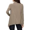 imageLock and Love Womens Draped Front Open Asymmetrical Cardigan  Casual Long Sleeve Lightweight DusterWsk849taupe
