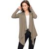 imageLock and Love Womens Draped Front Open Asymmetrical Cardigan  Casual Long Sleeve Lightweight DusterWsk849taupe