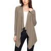 imageLock and Love Womens Draped Front Open Asymmetrical Cardigan  Casual Long Sleeve Lightweight DusterWsk849taupe