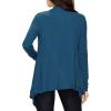 imageLock and Love Womens Draped Front Open Asymmetrical Cardigan  Casual Long Sleeve Lightweight DusterWsk849teal