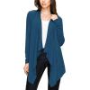 imageLock and Love Womens Draped Front Open Asymmetrical Cardigan  Casual Long Sleeve Lightweight DusterWsk849teal