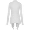 imageLock and Love Womens Draped Front Open Asymmetrical Cardigan  Casual Long Sleeve Lightweight DusterWsk849white