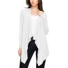 imageLock and Love Womens Draped Front Open Asymmetrical Cardigan  Casual Long Sleeve Lightweight DusterWsk849white