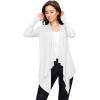 imageLock and Love Womens Draped Front Open Asymmetrical Cardigan  Casual Long Sleeve Lightweight DusterWsk849white