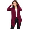 imageLock and Love Womens Draped Front Open Asymmetrical Cardigan  Casual Long Sleeve Lightweight DusterWsk849wine
