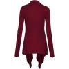 imageLock and Love Womens Draped Front Open Asymmetrical Cardigan  Casual Long Sleeve Lightweight DusterWsk849wine