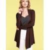 imageLock and Love Womens Draped Front Open Asymmetrical Cardigan  Casual Long Sleeve Lightweight DusterWsk850brown